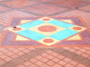 Vibrant square tile design