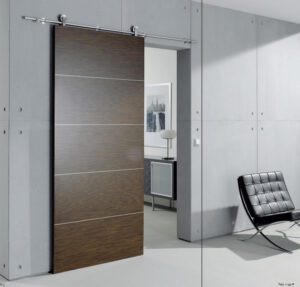 Contemporary interior with sliding door