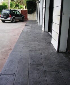 Concrete walkway with textured surface