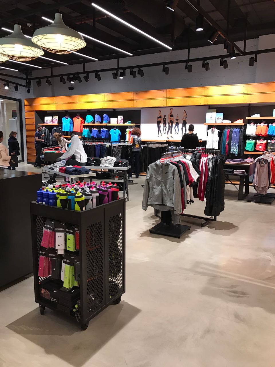 Modern store with sports clothing display