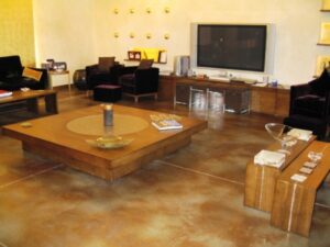 Stylish wooden coffee table centrepiece