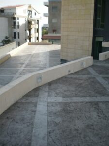 Modern building with stone pathway