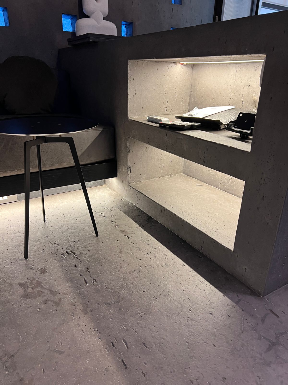 Contemporary space featuring concrete design