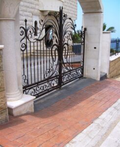 Decorative wrought iron gate