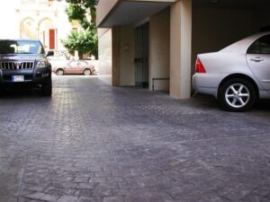 Cars parked in residential driveway