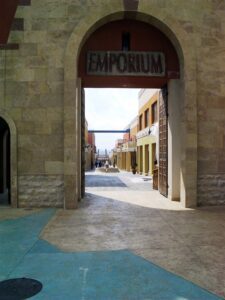 Emporium entrance with courtyard view