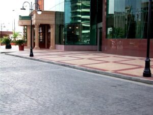 Modern building exterior with glass facade