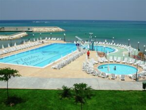 Resort pool near the sea