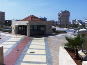 Open square with surrounding tall buildings