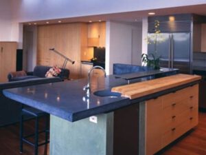 Open-concept kitchen and living area
