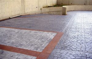 Textured stone surface in outdoor area
