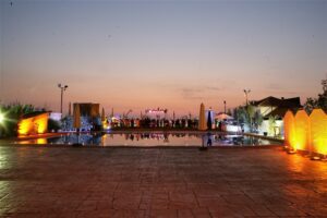 Scenic twilight gathering space