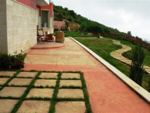 Modern patio with outdoor furniture