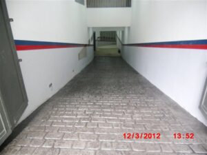 Underground parking ramp with timestamp