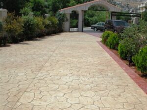 Paved path leading to gate
