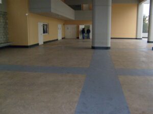 Empty hallway with beige walls