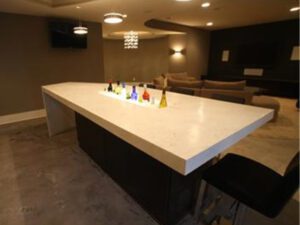 Elegant home bar with seating