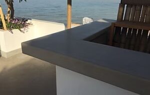 Outdoor patio with ocean view