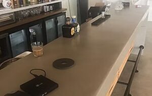 Sleek countertop with appliances