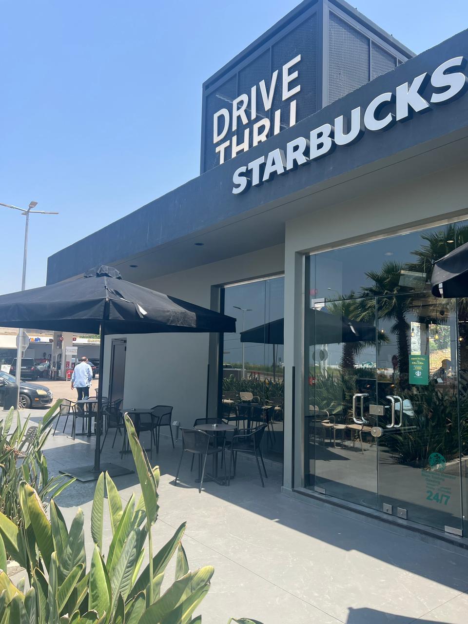 PaveCoat pavement coating on a drive-thru cafe forecourt and terrace in Lebanon